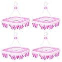 Heart Home Cloth Drying Hanger | 16 Clips Baby Drying Pegs | 360 Degree Rotatable Hanger | Clip Stand for Cloth | Round Cloth Drying Stand | Pink