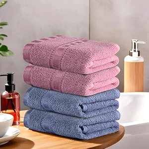 heart home pack of 2 cotton handface towels for men amp women  easily washable  workout gym napkins for men  pocket towel - dark blue amp golden