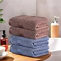 Heart Home Pack of 2 Cotton Hand/Face Towels for Men & Women | Easily Washable | Workout Gym Napkins for Men | Pocket Towel - Dark Blue & Golden