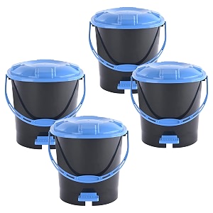heart home 7 ltr plastic dustbin for home with pedal lid amp handle  dustbin for kitchen bathroom amp office  garbage bin for wet or dry waste  ultra- pink amp black