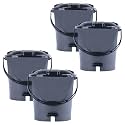Heart Home Pack of 4 Plastic Dustbin for Home with Pedal, Lid &amp; Handle | 7 Ltr Dustbin for Kitchen, Bathroom &amp; Office | Garbage Bin for Wet or Dry Waste | Check Dhakkan- Grey &amp; Black