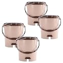 Heart Home Pack of 4 Plastic Dustbin for Home with Pedal, Lid &amp; Handle | 7 Ltr Dustbin for Kitchen, Bathroom &amp; Office | Garbage Bin for Wet or Dry Waste | Check Dhakkan- Cream &amp; Brown