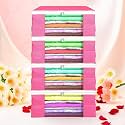 Heart Home (Pack of 12) Saree Covers | Foldable Storage Bag for Almirah &amp; Wardrobe | Non-Woven Saree Bags (9 Inch) Clothes Bag for Women (White Piping) Sari Cover Bags | Pink