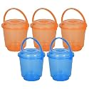 Heart Home Bucket | Plastic Bucket for Mopping | Bucket for Cleaning | Storage Container Bucket | Water Storage Bucket | Bathroom Bucket | Plain Bucket | 5 LTR | Transparent