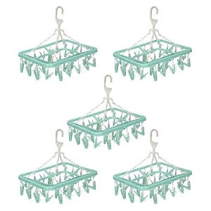 heart home cloth drying hanger  32 clips baby drying pegs  360 degree rotatable hanger  clip stand for cloth  rectangular cloth drying stand  green