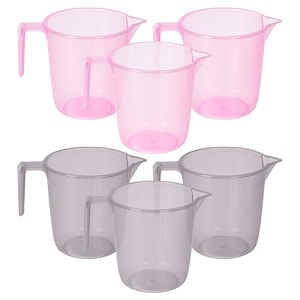 heart home pack of 18 bathroom mug  multipurpose bath rinse mug for bathroom  reusable bath mug  wash mug for toilet  mug for washroom  1100 ml  transparent  pink amp gray
