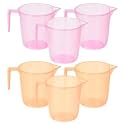 Heart Home Plastic Lightweight, Unbreakable Bathroom Mug 1.5 Litre- Pack of 2 (Light Brown) 54HH3917.