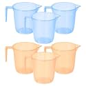 Heart Home Plastic Lightweight, Unbreakable Bathroom Mug 1.5 Litre- Pack of 2 (Light Brown) 54HH3917.