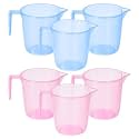 Heart Home Plastic Lightweight, Unbreakable Bathroom Mug 1.5 Litre- Pack of 2 (Light Brown) 54HH3917.