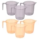 Heart Home Plastic Lightweight, Unbreakable Bathroom Mug 1.5 Litre- Pack of 2 (Light Brown) 54HH3917.