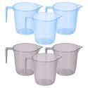 Heart Home Plastic Lightweight, Unbreakable Bathroom Mug 1.5 Litre- Pack of 2 (Light Brown) 54HH3917.