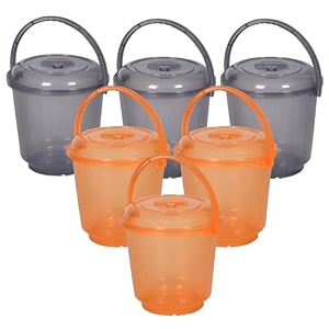 heart home bucket  plastic bucket for mopping  bucket for cleaning  storage container bucket  water storage bucket  bathroom bucket  plain bucket  5 ltr  transparent