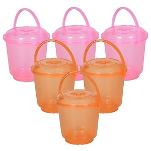 heart home bucket  plastic bucket for mopping  bucket for cleaning  storage container bucket  water storage bucket  bathroom bucket  plain bucket  5 ltr  transparent