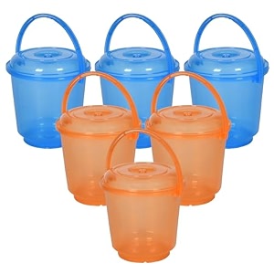 heart home bucket  plastic bucket for mopping  bucket for cleaning  storage container bucket  water storage bucket  bathroom bucket  plain bucket  5 ltr  transparent