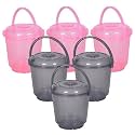 Heart Home Bucket | Plastic Bucket for Mopping | Bucket for Cleaning | Storage Container Bucket | Water Storage Bucket | Bathroom Bucket | Plain Bucket | 5 LTR | Transparent