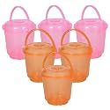 Heart Home Bucket | Plastic Bucket for Mopping | Bucket for Cleaning | Storage Container Bucket | Water Storage Bucket | Bathroom Bucket | Plain Bucket | 5 LTR | Transparent