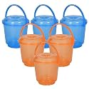 Heart Home Bucket | Plastic Bucket for Mopping | Bucket for Cleaning | Storage Container Bucket | Water Storage Bucket | Bathroom Bucket | Plain Bucket | 5 LTR | Transparent