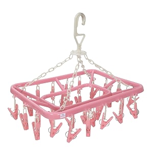 heart home cloth drying hanger rack 32 clips360 degree portable amp rotatable clipsspace saving travel amp durable plasticsize 40 x 38 x 30 cm pink-hheart15539