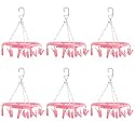Heart Home Cloth Drying Hanger | 16 Clips Baby Drying Pegs | 360 Degree Rotatable Hanger | Clip Stand for Cloth | Round Cloth Drying Stand | Pink