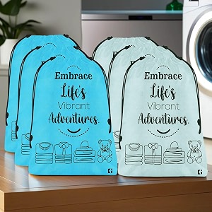 heart home pack of 6 cloth storage bag  non-woven storage organizer  travel pouches  cloth carrying bag  garments cover  storage organizer bag for clothing  large  sky blue amp grey