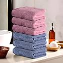 Heart Home Pack of 2 Cotton Hand/Face Towels for Men &amp; Women | Easily Washable | Workout Gym Napkins for Men | Pocket Towel - Dark &amp; Sky Blue