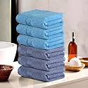 Heart Home Pack of 2 Cotton Hand/Face Towels for Men &amp; Women | Easily Washable | Workout Gym Napkins for Men | Pocket Towel - Dark Blue &amp; Brown