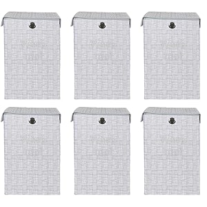 heart home waterproof round non wovan laundry baghampermetalic printed with handlesfoldable bin amp 45 liter capicitysize 37 x 37 x 49 pack of 1 grey amp black-heartxy11446