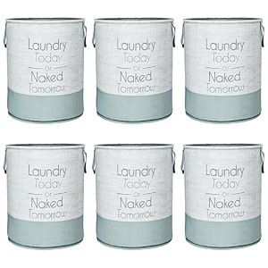 heart home foldable laundry basket for clothes  non-woven round laundry basket  washing clothes storage basket  toy storage organizer  45 ltr  jute-print  grey