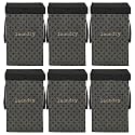 Heart Home Pack of 6 Foldable Laundry Basket for Clothes | Laundry Bag with Lid &amp; Handle | Cloth Storage Box for Washing | Toy Storage Organizer | 75 LTR | Golden Dot Print | Black