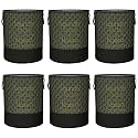 Heart Home Foldable Laundry Basket for Clothes | Non-Woven Round Laundry Basket | Washing Clothes Storage Basket | Toy Storage Organizer | 45 LTR | Golden Dot | Black