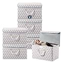 Heart Home Multipurpose Storage Box For Wardrobe With Lid &amp; Handle | Large Space-Saving Container Boxes For Storage Clothes - Ideal For Bathroom &amp; Kitchen | Check Print - Black