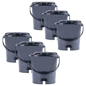 heart home pack of 6 plastic dustbin for home with pedal lid amp handle  7 ltr dustbin for kitchen bathroom amp office  garbage bin for wet or dry waste  check dhakkan- grey amp black