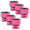 Heart Home Pack of 6 Plastic Dustbin for Home with Pedal, Lid &amp; Handle | 7 Ltr Dustbin for Kitchen, Bathroom &amp; Office | Garbage Bin for Wet or Dry Waste | Ultra- Pink &amp; Black