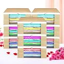 Heart Home (Pack of 6) Saree Covers | Foldable Storage Bag for Almirah &amp; Wardrobe | Non-Woven Saree Bags (9 Inch) Clothes Bag for Women (White Piping) Sari Cover Bags | Blue
