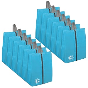 heart home pack of 12 travel organizer  carrying bag  toiletry pouch with zipper  shoe cover for hiking-adventure  multipurpose storage organizer bag  sky blue