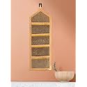 Heart Home Paper Holder | Foldable Hanging Organizer | PVC Shining Leaf Design Document Holder | Wall Hanging Organizer with 3 Pocket | Golden