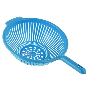 heart home fruit basket  stainless steel vegetables strainer  multipurpose fruit basket  colander basket for pasta-noodles-grains  mesh basket with handle  9 inch  silver