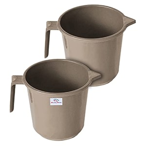 heart home plastic lightweight unbreakable bathroom mug 15 litre- pack of 2 light brown 54hh3917