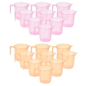 heart home plastic lightweight unbreakable bathroom mug 15 litre- pack of 2 light brown 54hh3917