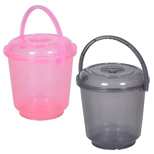 heart home bucket  plastic bucket for mopping  bucket for cleaning  storage container bucket  water storage bucket  bathroom bucket  plain bucket  5 ltr  transparent