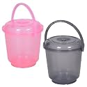 Heart Home Bucket | Plastic Bucket for Mopping | Bucket for Cleaning | Storage Container Bucket | Water Storage Bucket | Bathroom Bucket | Plain Bucket | 5 LTR | Transparent