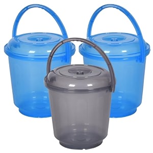 heart home bucket  plastic bucket for mopping  bucket for cleaning  storage container bucket  water storage bucket  bathroom bucket  plain bucket  5 ltr  transparent