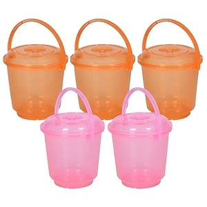 heart home bucket  plastic bucket for mopping  bucket for cleaning  storage container bucket  water storage bucket  bathroom bucket  plain bucket  5 ltr  transparent