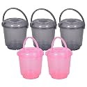 Heart Home Bucket | Plastic Bucket for Mopping | Bucket for Cleaning | Storage Container Bucket | Water Storage Bucket | Bathroom Bucket | Plain Bucket | 5 LTR | Transparent