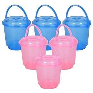 heart home bucket  plastic bucket for mopping  bucket for cleaning  storage container bucket  water storage bucket  bathroom bucket  plain bucket  5 ltr  transparent