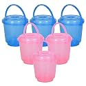 Heart Home Bucket | Plastic Bucket for Mopping | Bucket for Cleaning | Storage Container Bucket | Water Storage Bucket | Bathroom Bucket | Plain Bucket | 5 LTR | Transparent
