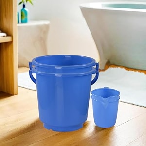 heart home plastic bucket for bathroom  strong bucket for bathing  water storage bucket  18 ltr  pack of 2  multi