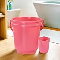 Heart Home Plastic Bucket for Bathroom | Strong Bucket for Bathing | Water Storage Bucket | 18 LTR | Pack of 2 | Multi