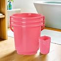 Heart Home Plastic Bucket for Bathroom | Strong Bucket for Bathing | Water Storage Bucket | 18 LTR | Pack of 2 | Multi