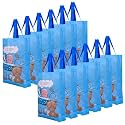Heart Home Shopping Bags | Non-Woven Gift Bag | Baby Shower Bag | Pack of 12 | Sky Blue